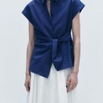 ZARA NWT ZW COLLECTION KNOTTED POPLIN SHIRT Size XL Photo 3