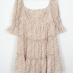 Exlura Womens Floral Tiered Babydoll Mini Dress Peasant Size XL Square Neck Boho Photo 1