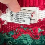 Orvis 80's Vintage Holiday Mistletoe Chunky Knit Cardigan Sweater Navy Red L Photo 3