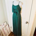 Sandy & Sid  Polka Dot Jumpsuit Spaghetti Strap Green White M Photo 2