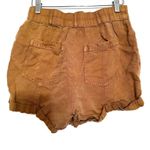 Joie High Rise Linen Blend Double Button Shorts Washed Carmel Brown Size 4 Photo 1