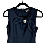 Banana Republic Black Sleeveless Stretch Bow-Neck Ponte Sheath Dress Photo 1