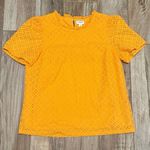 J. Crew Eyelet Puff Sleeve Top Yellow Photo 0
