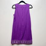 Jaclyn Smith Linen Blend Embroidered Bohemian Sleeveless Purple Dress Women's M Photo 4