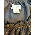J.Crew  Black & Gold Metallic Dot Blouse  Size Medium Ruffle Neck, Sheer Sleeves Photo 2