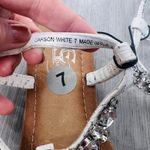 White Silver And Rhinestone Strap Sandals Size 7 Photo 4