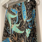 East 5th VTG 90s Black, Tan, & Blue Paisley Print Knee-Length Skirt - Large Photo 8