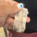 Blu Pepper Red Maroon Waffle Print V-Neck Cold Shoulder Long Sleeve Shirt Flowy Photo 5