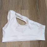 White One Shoulder Sports Bra Photo 2