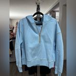 PRETTYGARDEN Sky Blue Half-Zip Sweatshirt Photo 5