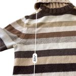Old Navy Y2K  Lambswool Brown stripe turtleneck sweater size MEDIUM Photo 9