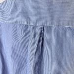 ECI Bow Cuff Railroad Stripe Shirt Dress Button Front Long Sleeves Navy Size 4 Photo 9