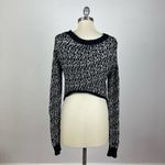 Pam & Gela  Black White Knit Crop Sweater Photo 6