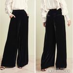 Ulla Johnson Rhett Wide Leg Velvet Trouser Noir Black Size 4 Pleated Pants Work Photo 5