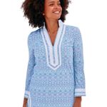 Caban Life NWT Naples Terry Tunic Cover Up Dress UPF 50+ Beach Resort‎ XS Blue Photo 0
