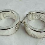 Crystal Rhinestone Covered Silver Plated Hoop Earrings Photo 2