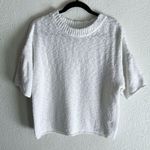 Stateside Cotton Linen Short Sleeve Sweater White Sz Small Coastal Photo 2