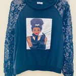 WHY DRESS Sequins beaded longsleeve Sweatshirt Black Size L Photo 5