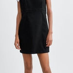 ZARA NWT Women’s Black Denim TRF Mini Dress. Size Small Photo 0
