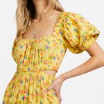 Billabong  Dare To Bare‎ Cutout Mini Dress Yellow Floral XS Photo 4