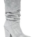 Stuart Weitzman women's silver crush scrunch Noir boots size 8 $545 Photo 0
