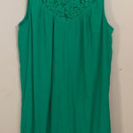 Sharagano  Green Lace-Trim Midi Dress Photo 0