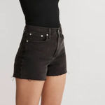 Madewell High-Rise Denim Shorts Lunar Wash Black Dark Gray Raw Hem NEW Size 28 Photo 0