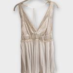 SeductiveWear Satin Lace Babydoll Lingerie – Ivory Champagne – Open Back Slip White Size undefined Photo 0