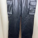 Cara Santana x Apt.9 New Black Vegan Leather High Rise Cargo Pants A149 Size 10 Photo 7