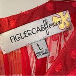 Figueroa & Flower Red Polka Dot Sheer Blouse by Free People size L Size L Photo 1