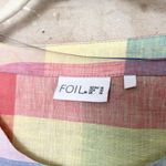 Foil Linen Gingham Rainbow Shift Dress Pink Size 10 Photo 1