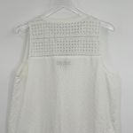 Ann Taylor Loft dress women's 14 sleeveless tank eyelet lace shift white boho Photo 5