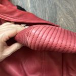 Balmain  Red Leather Moto Jacket Photo 10