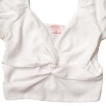 Wishful park Wishful Thinking Crop Top, Sweetheart Pullover Puff Sleeve Womens Small, White Photo 2