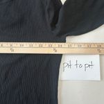 Ralph Lauren Lauren  Black Long Sleeve Top Ribbed Knit Zipper ShoulderWomen Small Photo 6