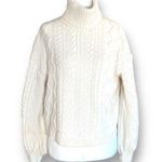 SheIn Sweater Retro Oatmeal Cropped Cable Turtleneck Neutral Knit Pullover Photo 11