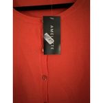 Amelotte Bright Orange Long Sleeve Crew Neck Button Down Cardigan Sweater Sz L Size L Photo 3