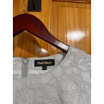 Paul Stuart Gray Floral Lace Jacquard Sheath Dress Size 6 Elegant Classic White Photo 1