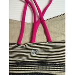 Lululemon ‎ Striped Yoga Bra Light Support Crisscross Straps Hot Pink Sz 6 Photo 3