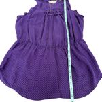 Rebecca Taylor NWT Polka Dot Top Purple Silk Ruffle Sleeveless Blouse Size 12 Photo 7