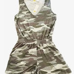 C&C California NWT C& C Green Camo Womens Smocked Romper SZ S Photo 0