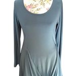Last Tango Womens Teal Blue Long Sleeve Draped Asymmetrical Hem Dress Sz M USA Size M Photo 1