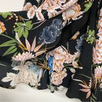 Hello Molly  Black Peach Green Floral Mini Wrap Dress Sleeveless Ruffled Women 10 Photo 1