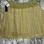 ECI Striped Yellow and Green Silk Drop Waist Layered Side Zip Skirt Whimsical Airy Photo 3