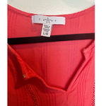 Fever V Neck Boho Blouse Open Knit Cover up Size Large Coral Fall Photo 3