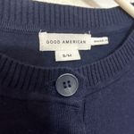 Good American NWT Tissue Weight Cotton Blend Henley Sweater size S/M Navy Photo 5
