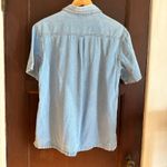 VINTAGE | Blue Boxy Denim Short Sleeve Western Shirt | Size Small Photo 4