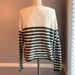 Pink Rose green and cream drop shoulder lightweight nubby open weave sweater M Size M Photo 1