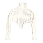 SheIn Women's Turtleneck Asymmetrical Long Sleeve Sweater in White, Size L Photo 1