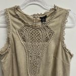 Rue 21 Tan Faux Suede and Crochet Detail Mini Dress Photo 1
